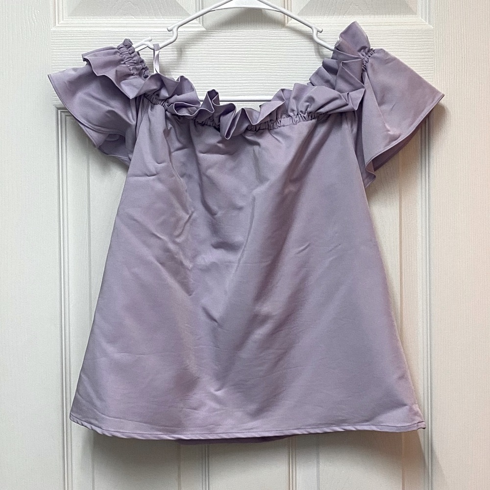 Antonio Melani off the shoulder Light purple top